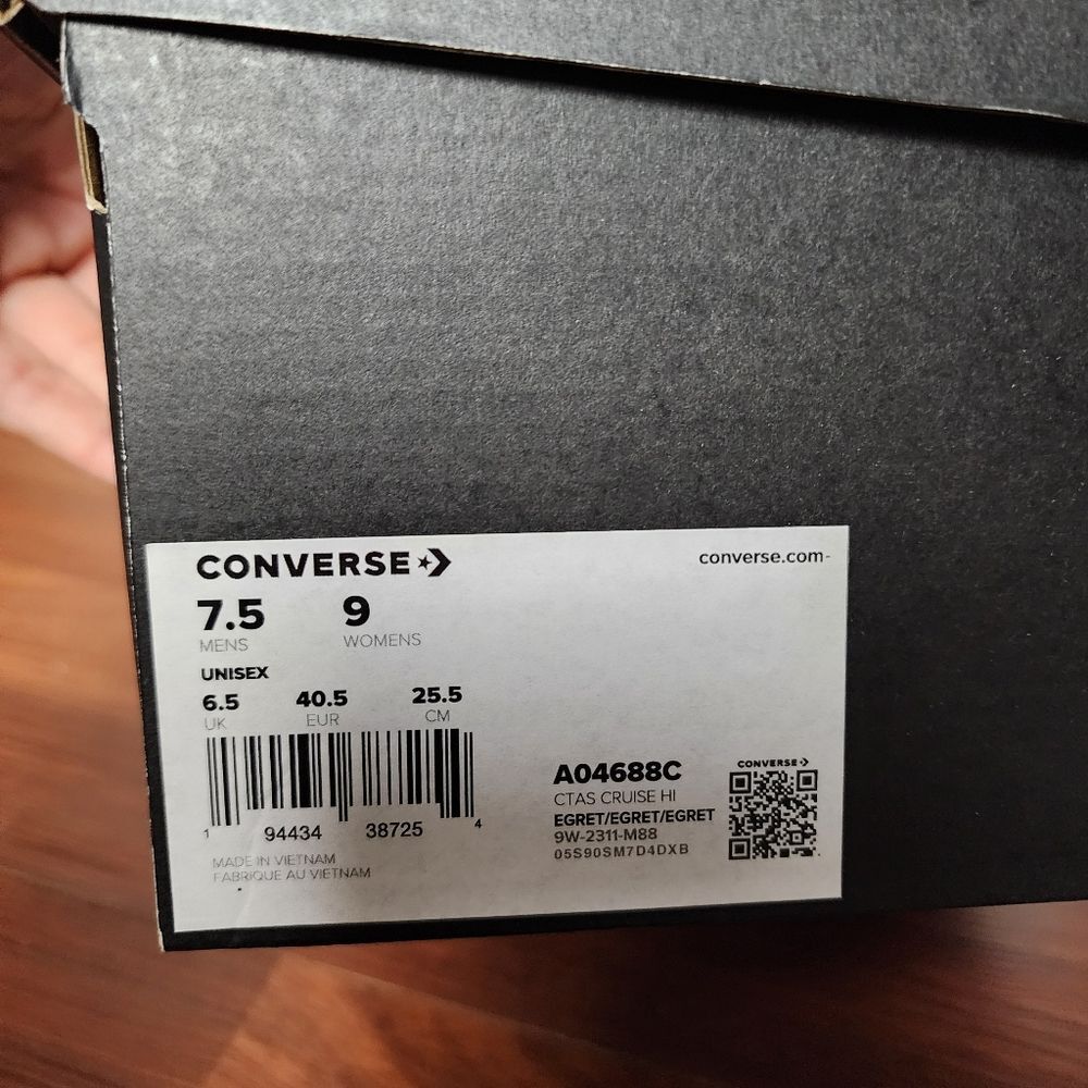 Converse Chuck Taylor White Cruise Hightop Platform Sneakers - Womens 9 NIB - Picture 8 of 8